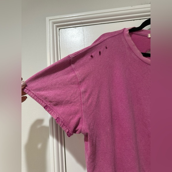 We the Free pink short sleeve distressed torn tee shirt top - Picture 8 of 10